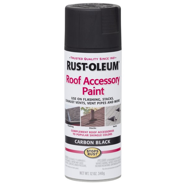 Rust-Oleum Carbon Black, Flat, 12 Oz 285227